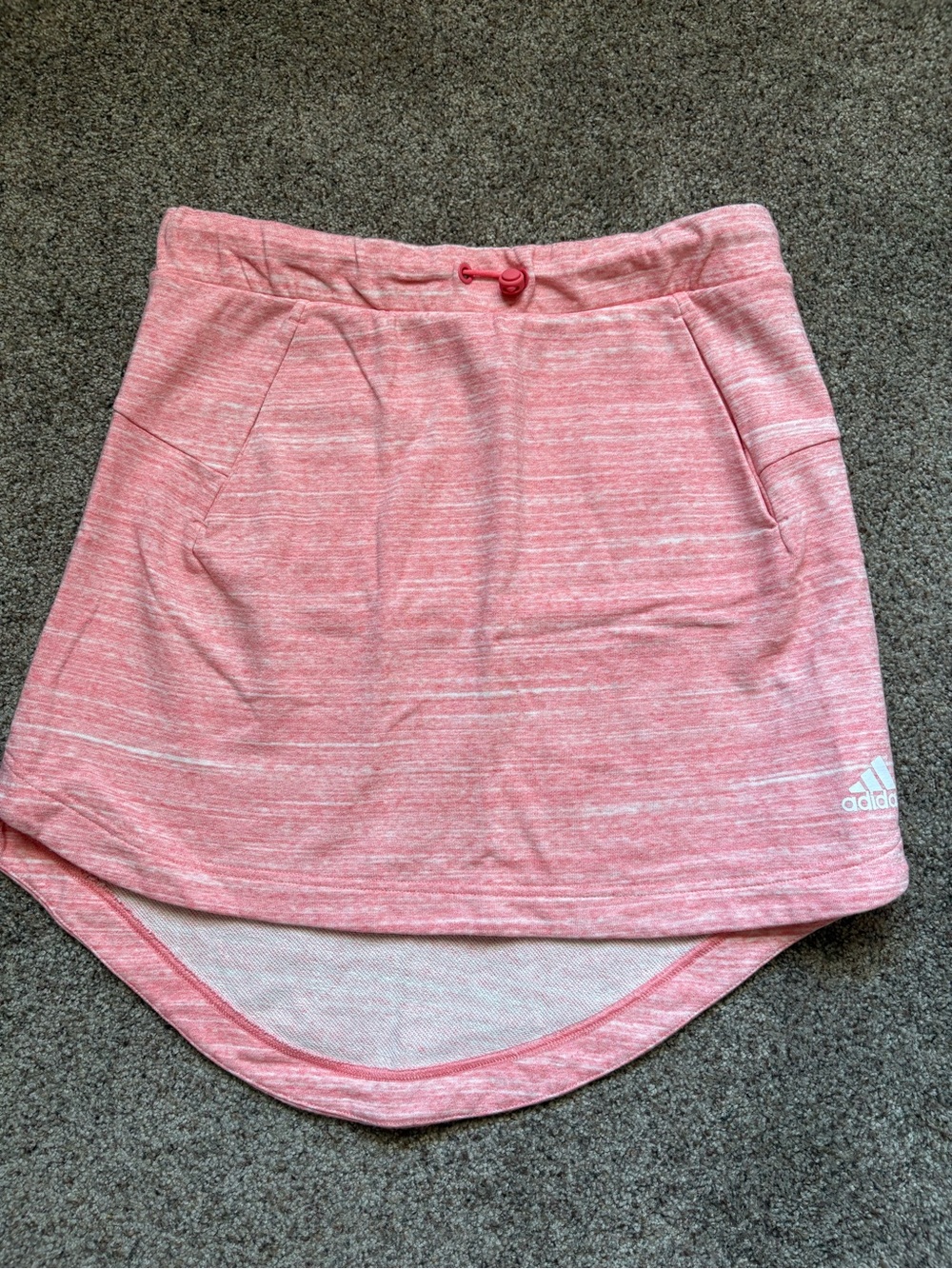 adidas Heather Pink High-Low Athletic Skirt with Drawstring